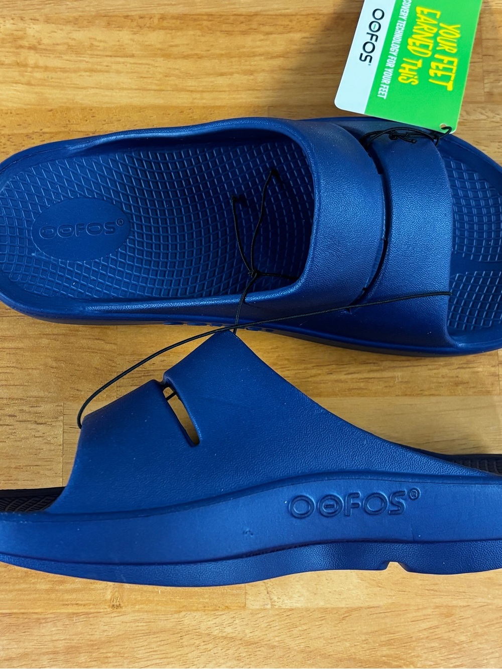 OOFOS Ooahh Navy Blue Slide Sandals Comfort Slip On Women’s 8, Men’s 6 - Picture 6 of 10